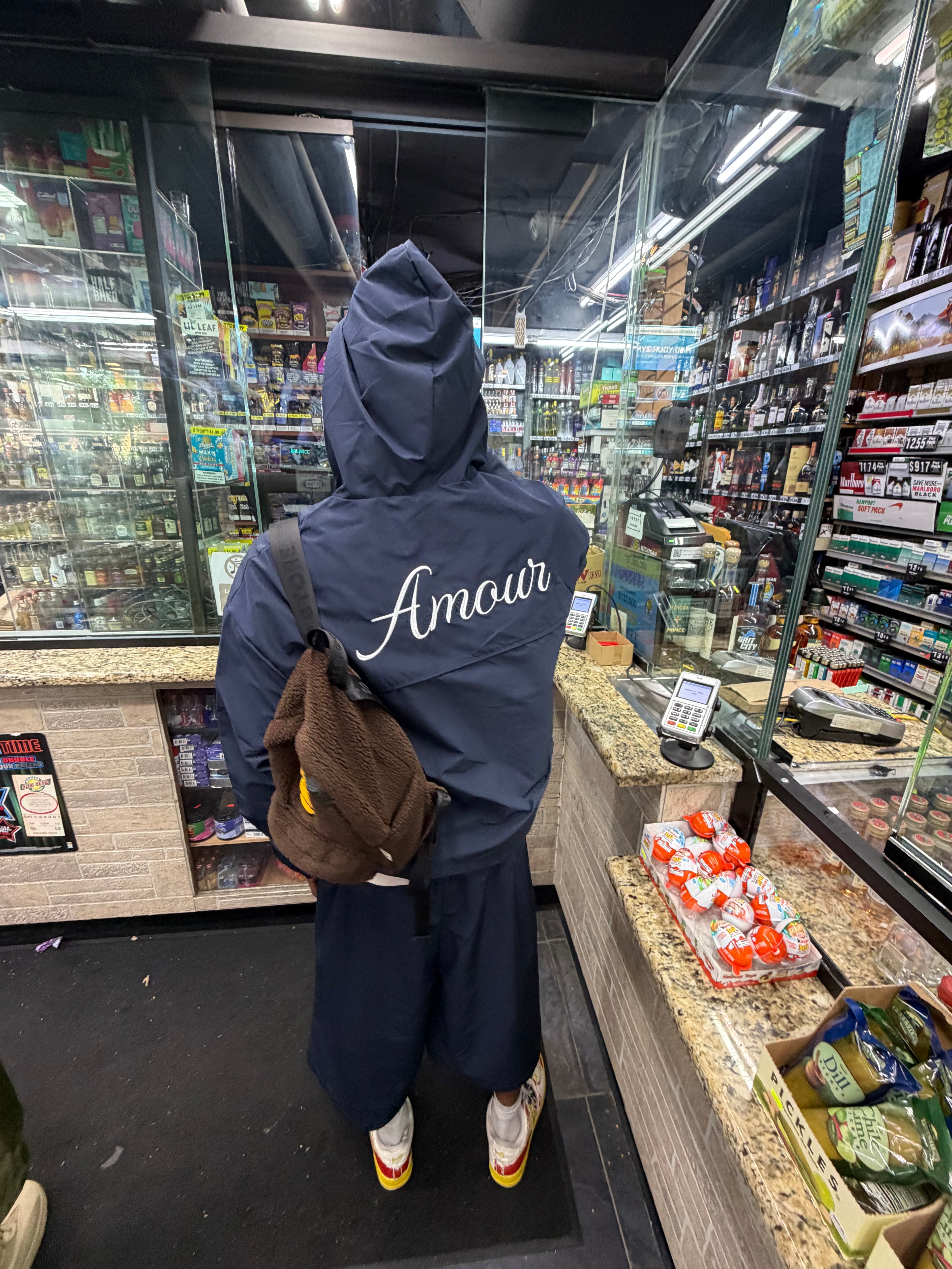 amour navy hoodie & short set