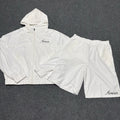 amour white hoodie & short set