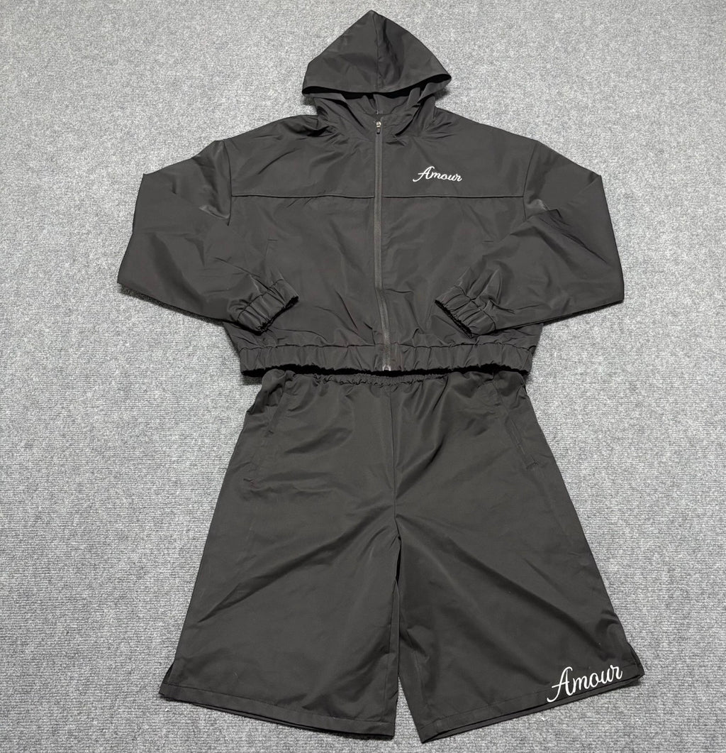 amour onyx hoodie & short set