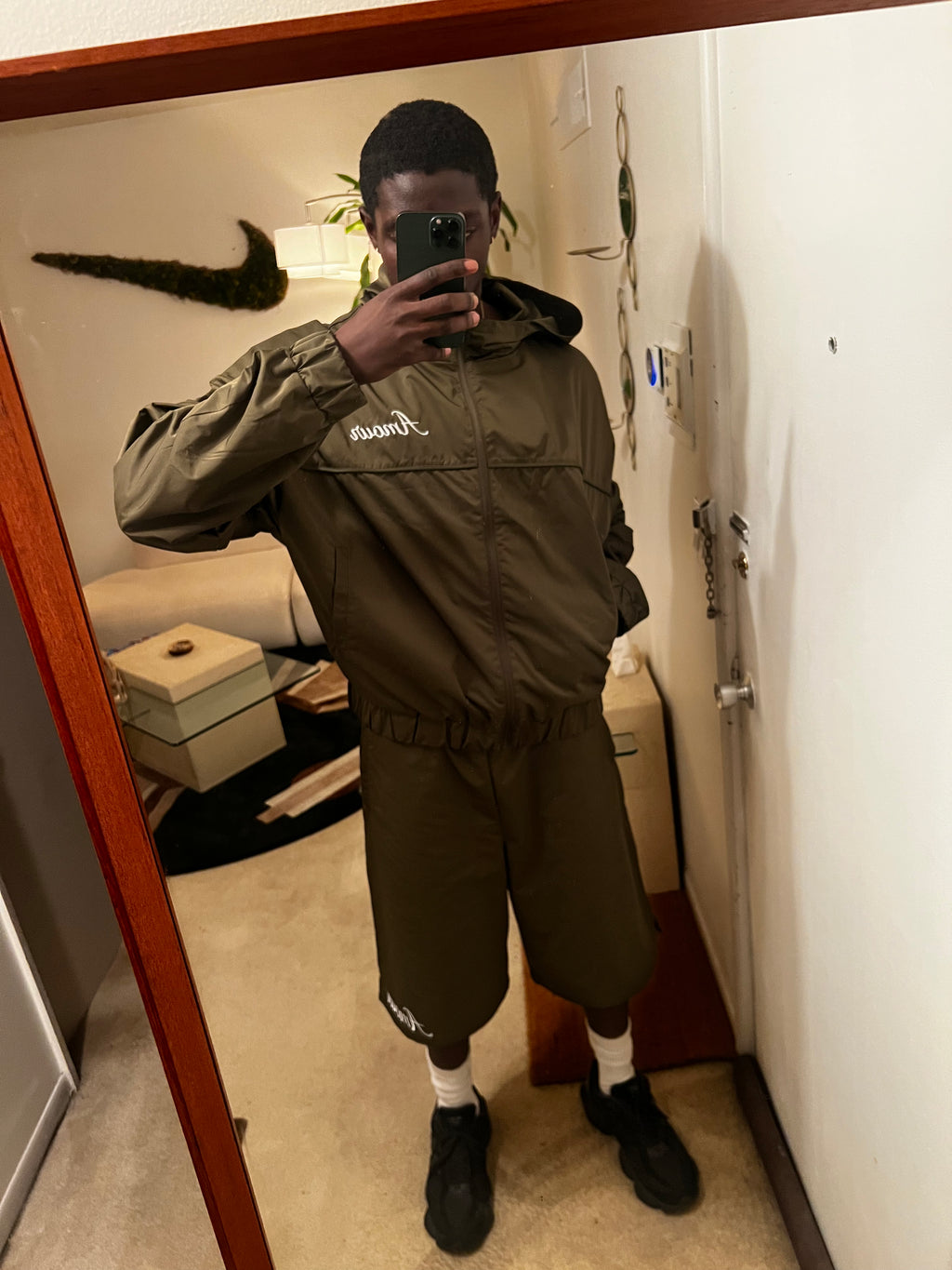 amour olive hoodie & short set