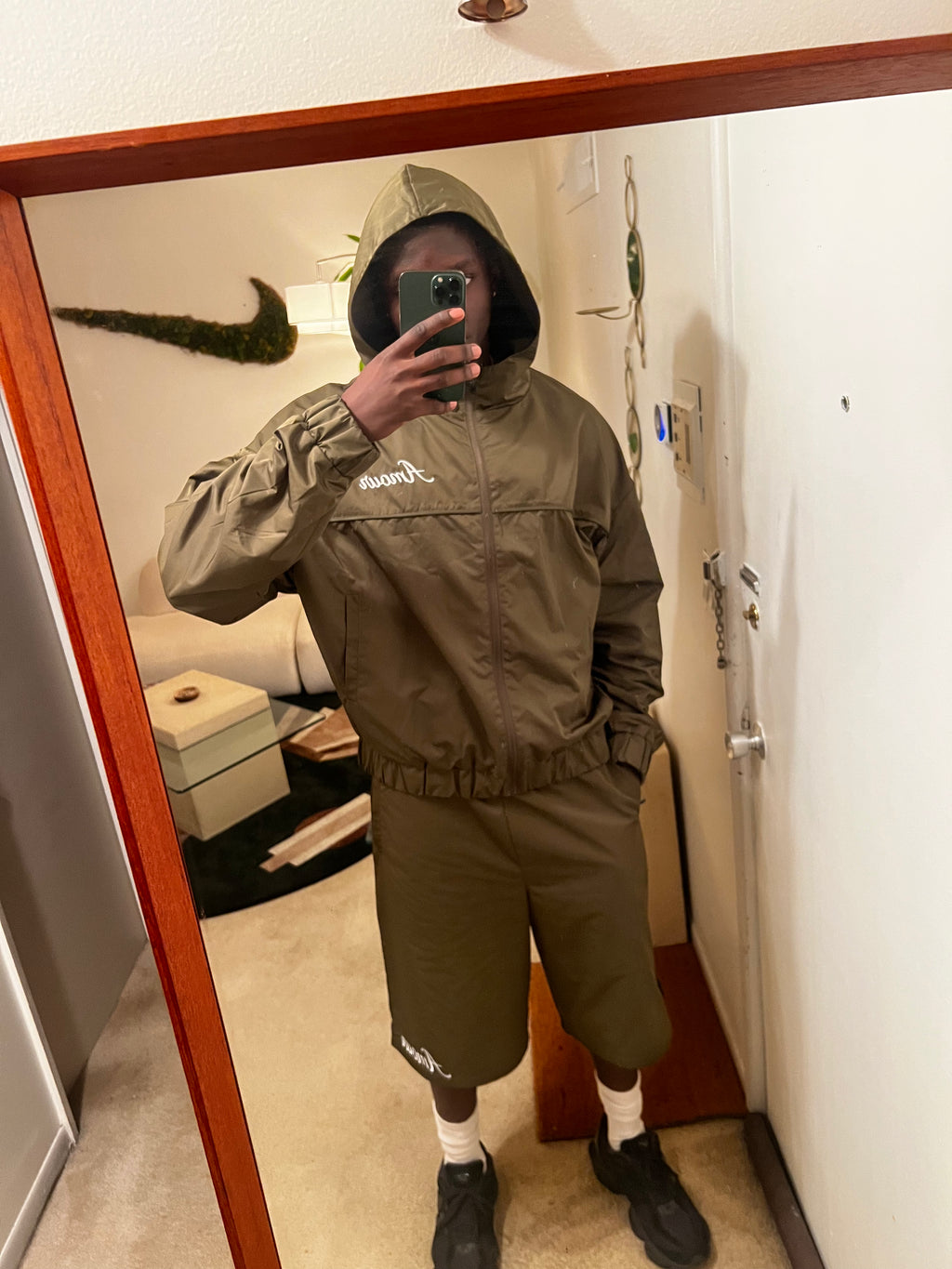 amour olive hoodie & short set