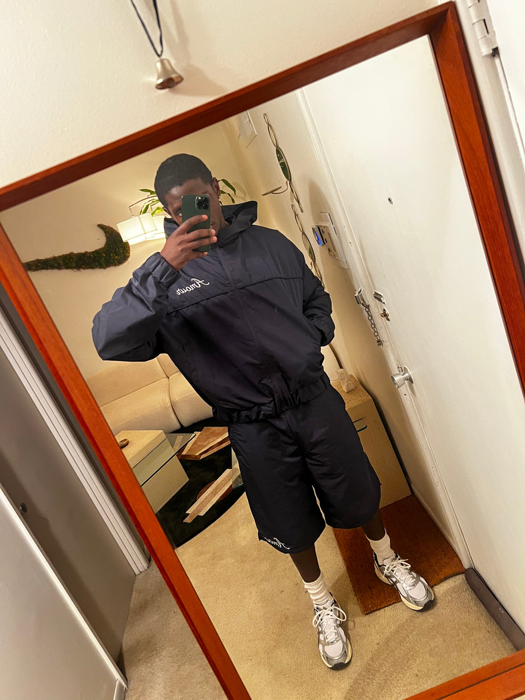 amour navy hoodie & short set