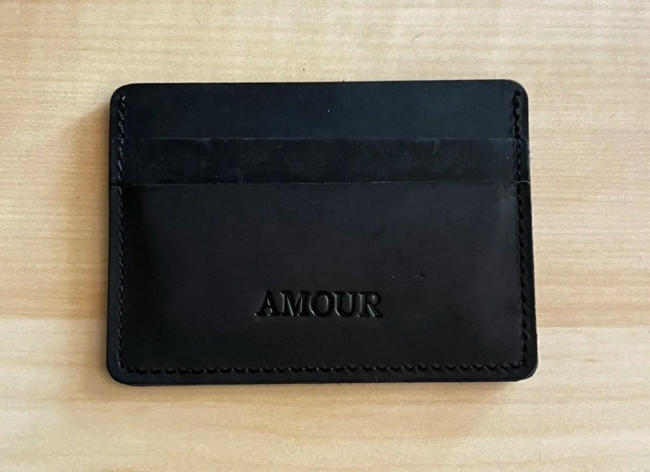 onyx leather card holder